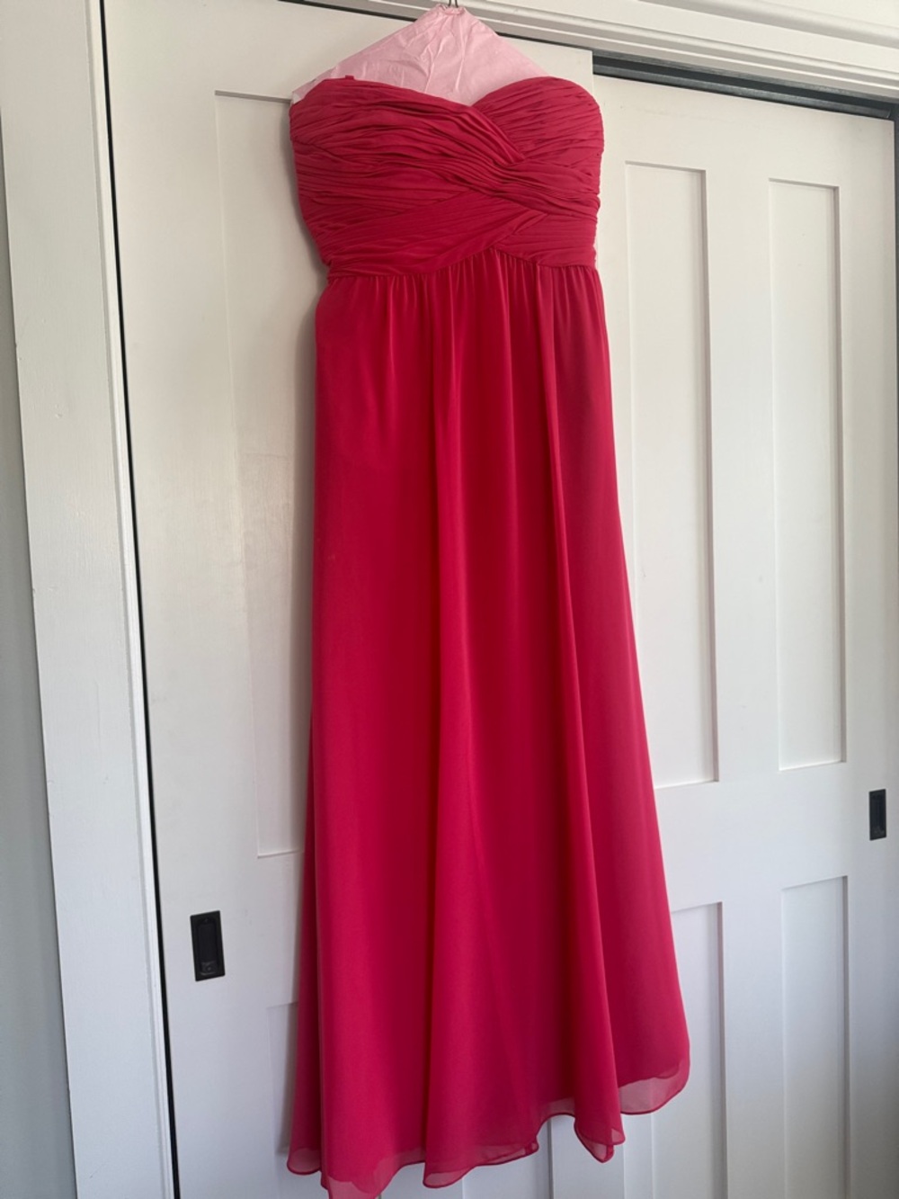 Ralph Lauren Strapless Fuchsia Chiffon Evening Dress